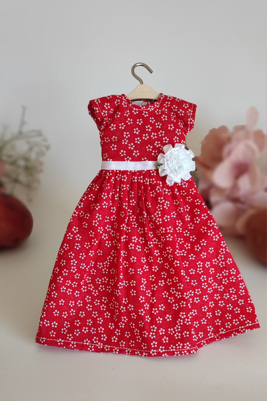 Vestido de muñeca Provenza rojo Drimydolls